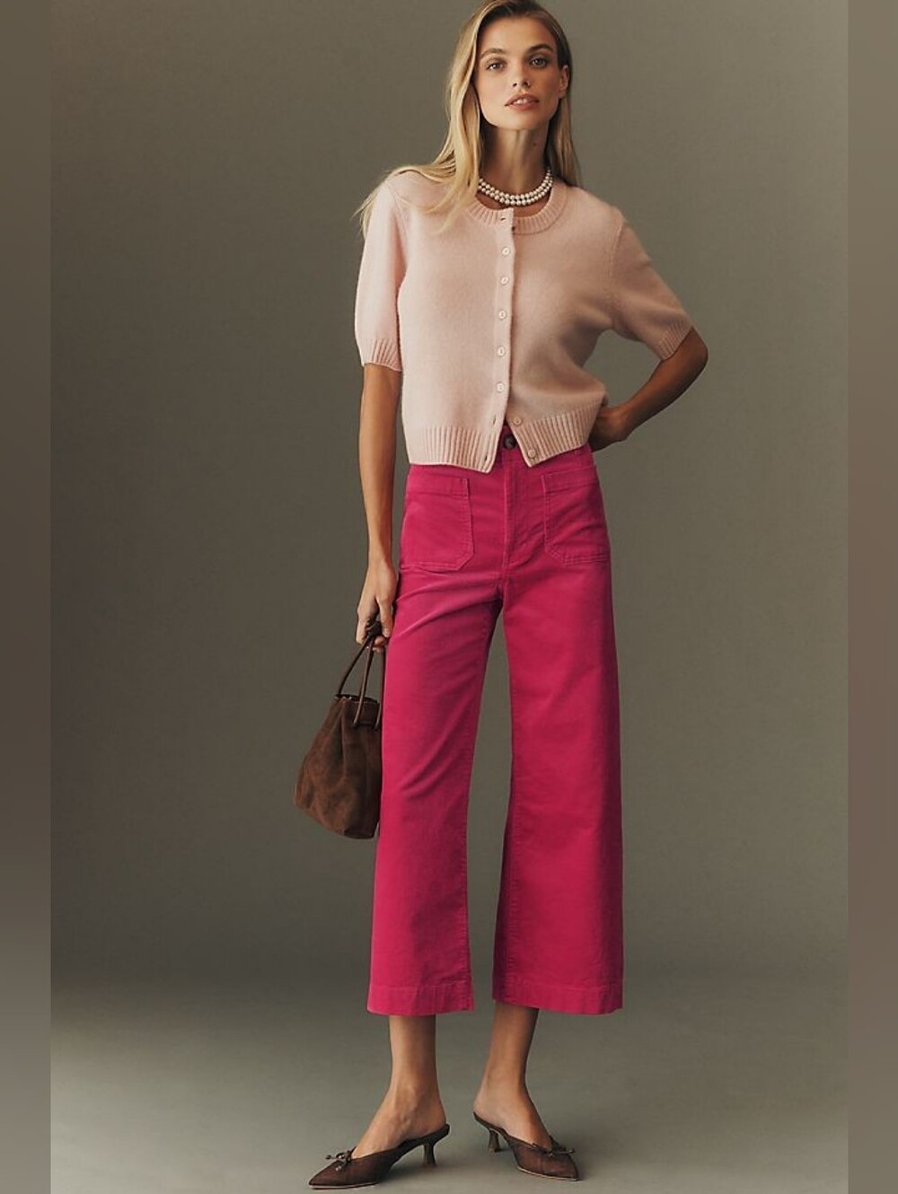 Maeve Colette Corduroy Crop Wide-Leg Pants 28